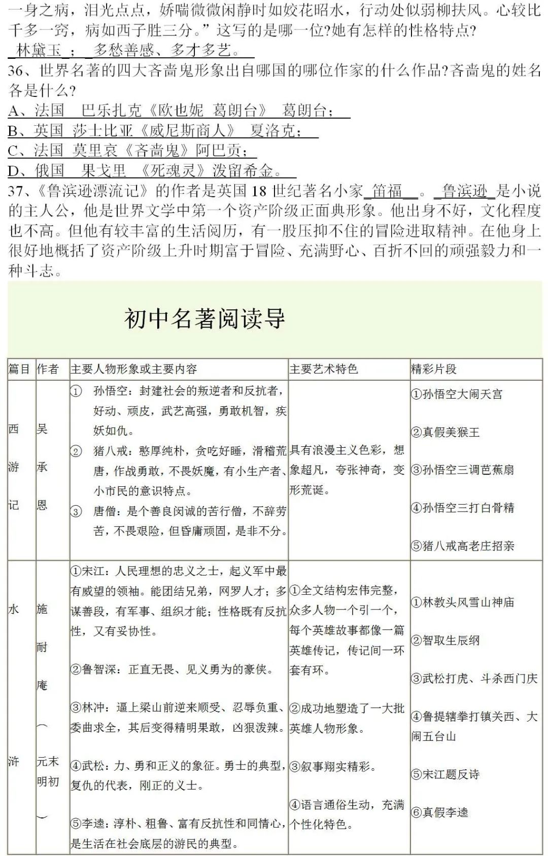 中考语文总复习资料 第24张
