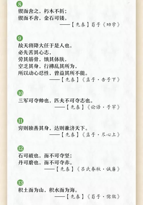 小学必考60句励志古诗文,非常有用! 第2张 小学必考60句励志古诗文,非常有用! 第2张