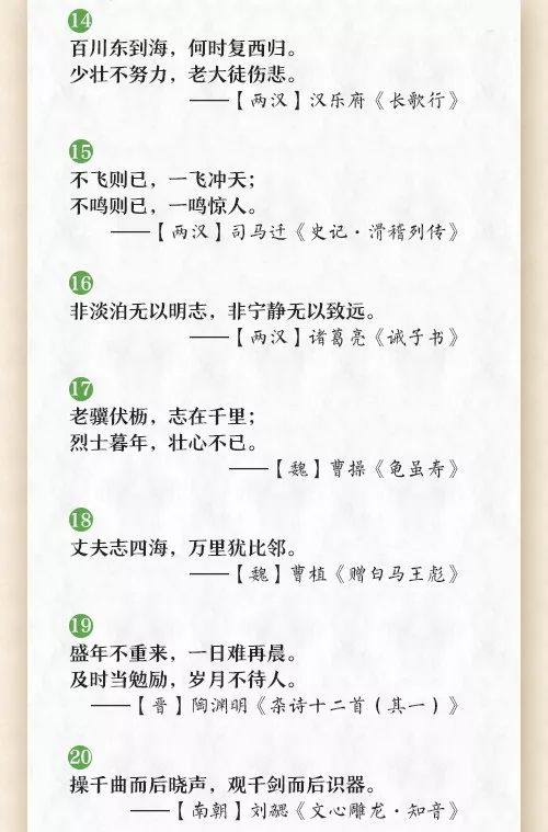 小学必考60句励志古诗文,非常有用! 第3张 小学必考60句励志古诗文,非常有用! 第3张