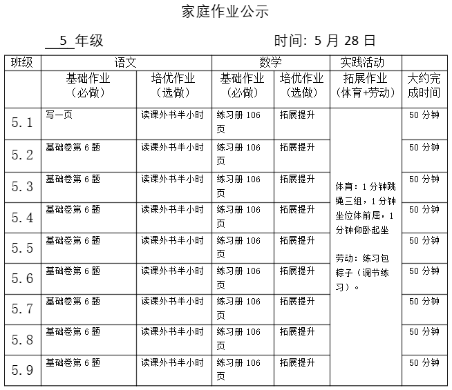 蔄山小学5.28作业公示 第4张