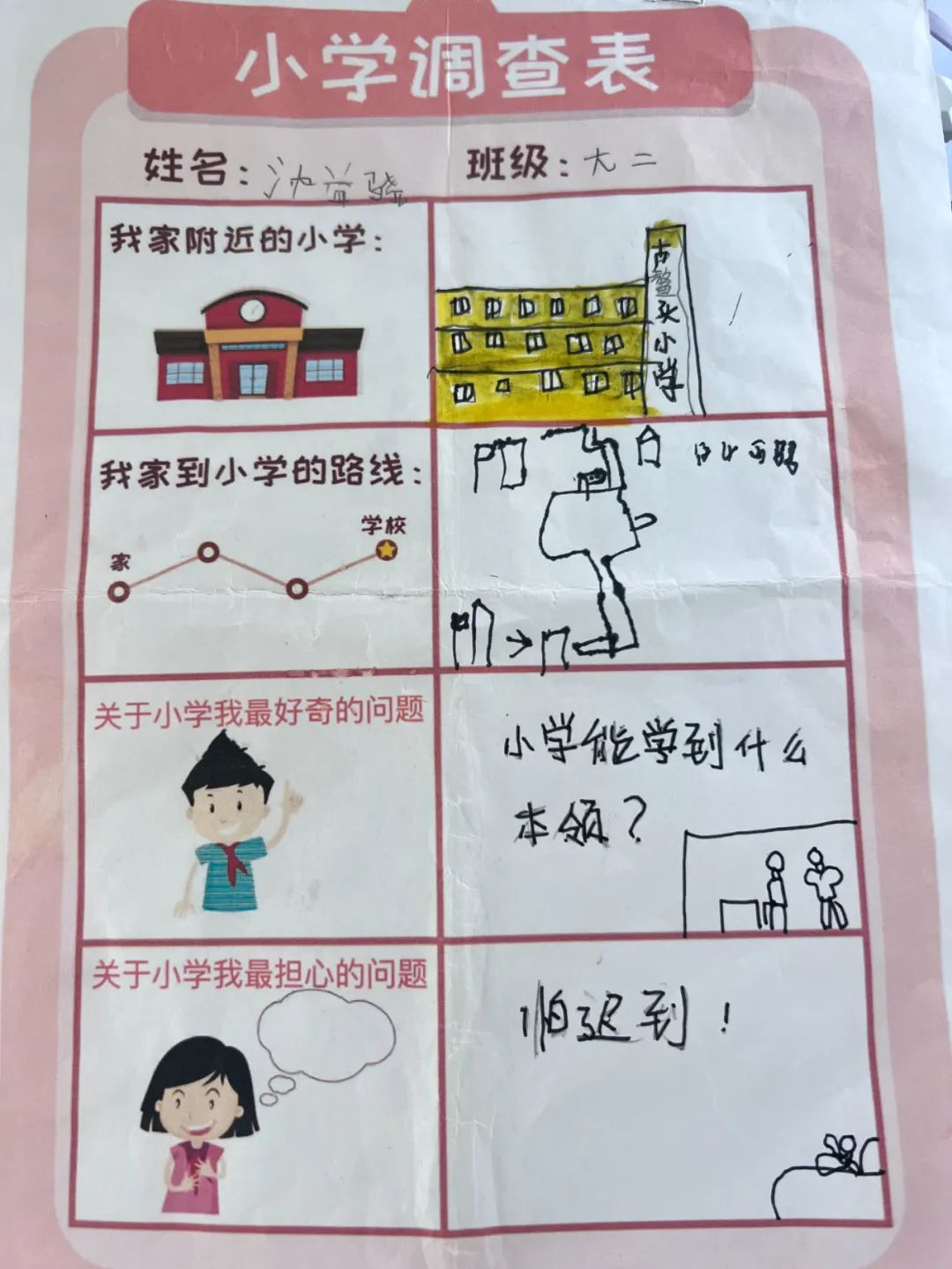 【澄.课程】澄娒娒“趣”小学——大班段《走向小学》主题探究故事 第11张