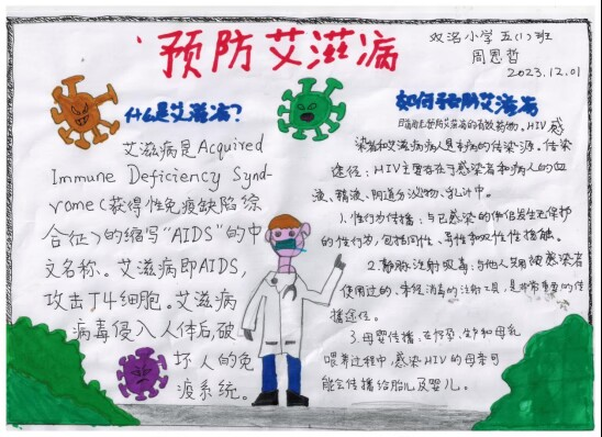 桑营镇双洺小学开展艾滋病防治知识宣传活动 第4张