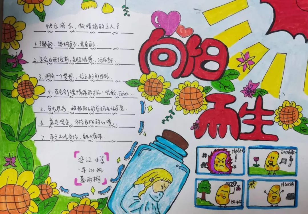 【红蜻蜓乐园】沿江小学开展“五育润心灵  健康伴我行”心理漫画、手抄报评选活动 第16张