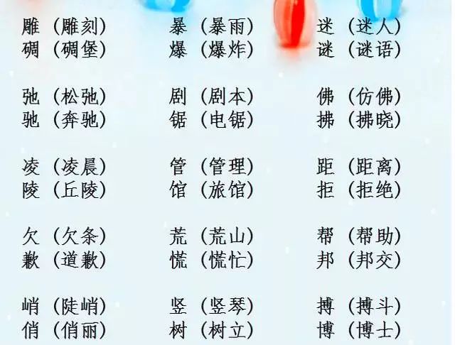 小学语文必考辨字组词,收藏了让孩子每天读一读吧 第8张