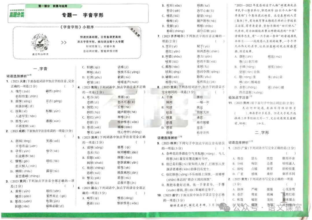 中考语文真题专项训练 第6张
