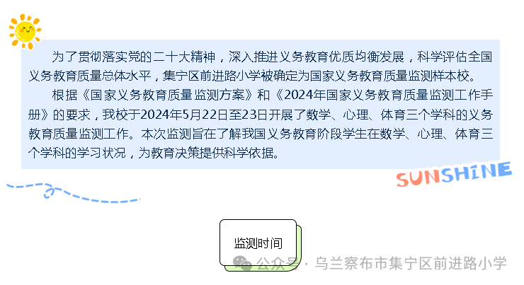齐心迎国测,凝心提质量—集宁区前进路小学国家义务教育质量检测活动纪实 第1张