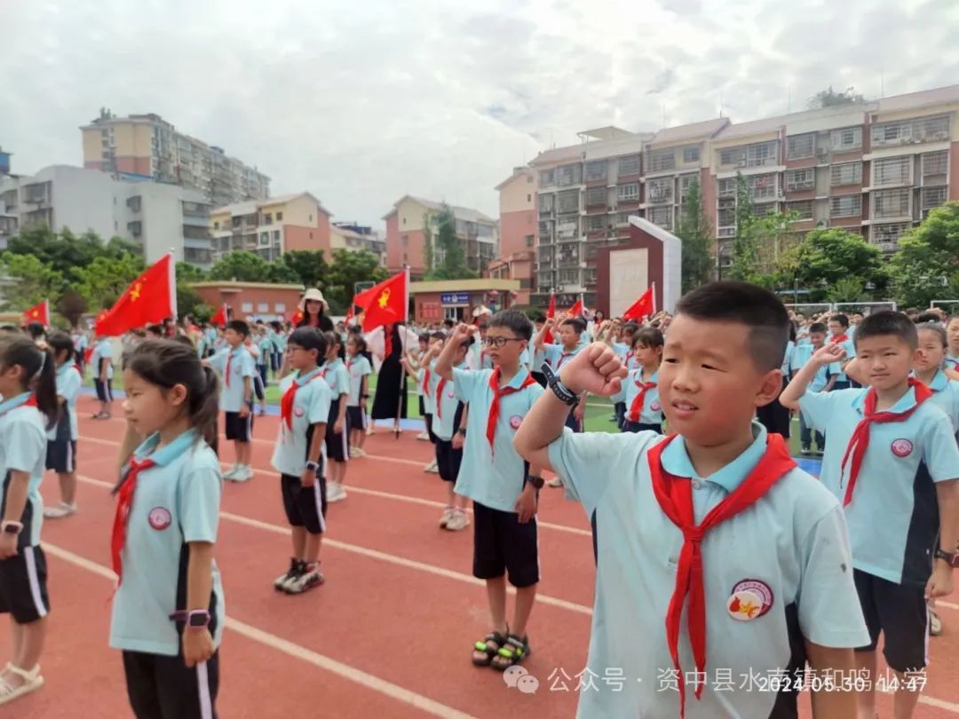 星星火炬 代代相传——资中县水南镇和鸣小学2022届少先队第三批次和2023届少先队第一批次少先队员入队仪式 第28张