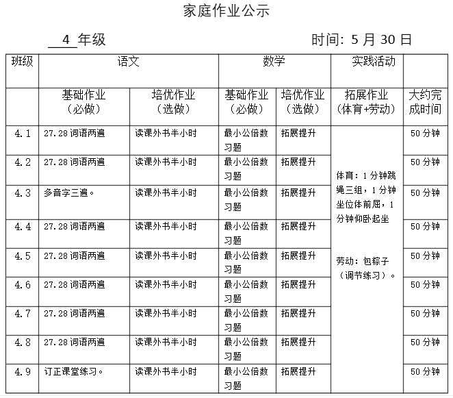 蔄山小学5.30作业公示 第3张