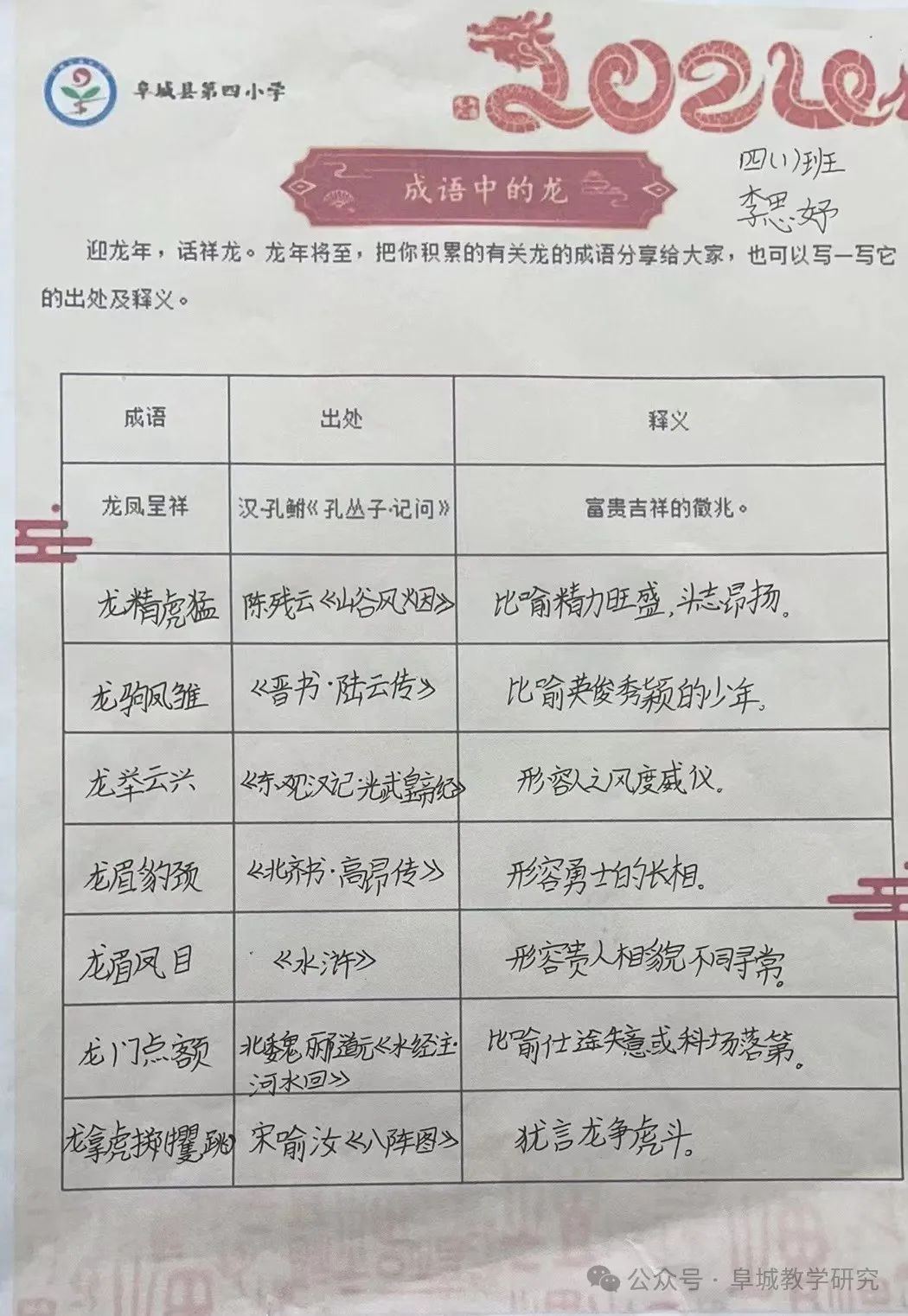 快乐实践,悦享龙年——阜城县第四小学龙年探究实践作业展示(二) 第27张 快乐实践,悦享龙年——阜城县第四小学龙年探究实践作业展示(二) 第27张