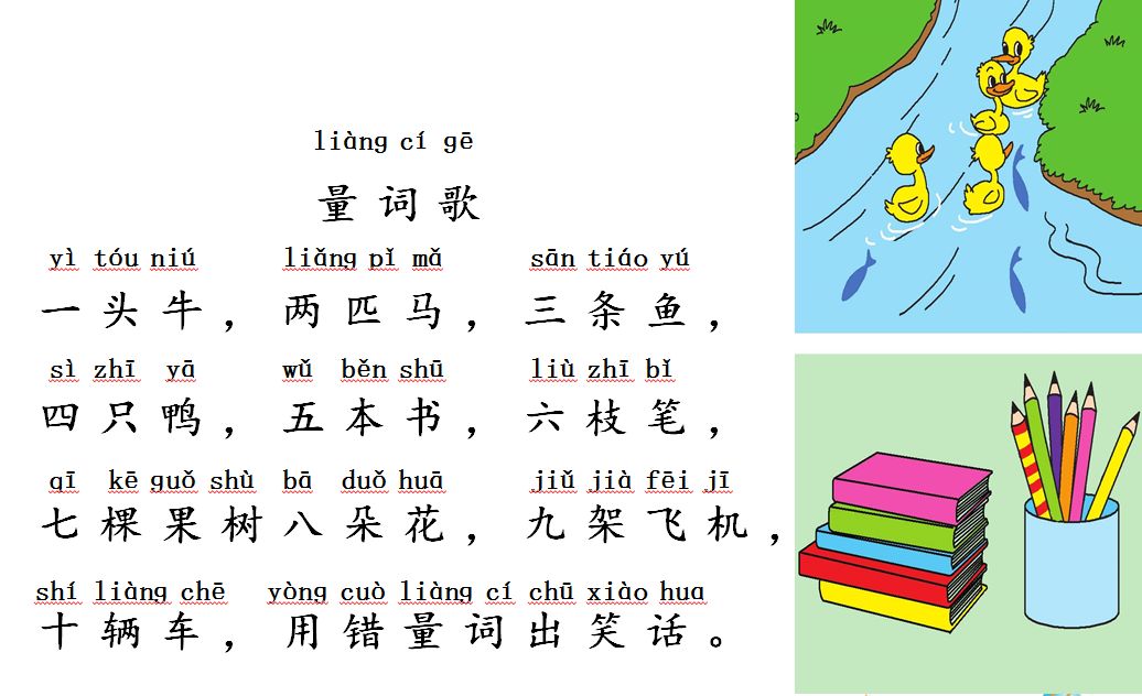 【明思 分享】小学低年级量词儿歌+量词积累运用知识汇总,掌握基础! 第1张