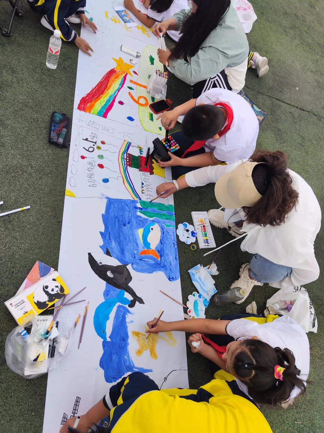 三十里堡小学(一小校区)“童心筑梦  共绘未来”主题大队会暨庆六一百米共绘活动 第73张