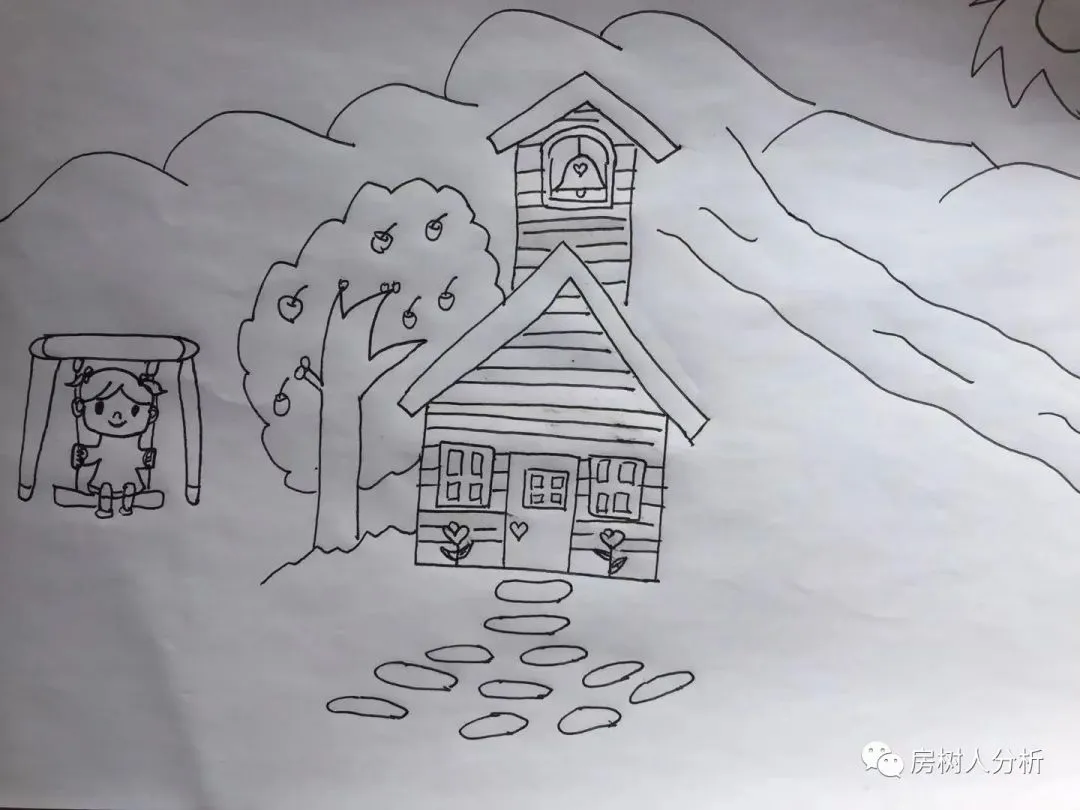 山东淄博25岁小学老师的房树人分析解读【绘画心理学房树人第424期】 第1张 山东淄博25岁小学老师的房树人分析解读【绘画心理学房树人第424期】 第1张