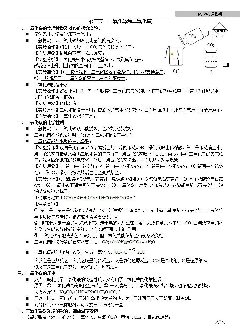 中考化学 | 中考化学各单元详细考点及专题考点梳理,复习必备 第32张
