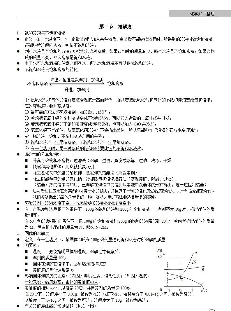 中考化学 | 中考化学各单元详细考点及专题考点梳理,复习必备 第45张