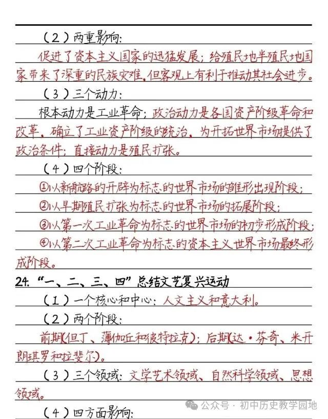 中考历史:必背知识要点汇总(学霸笔记) 第14张