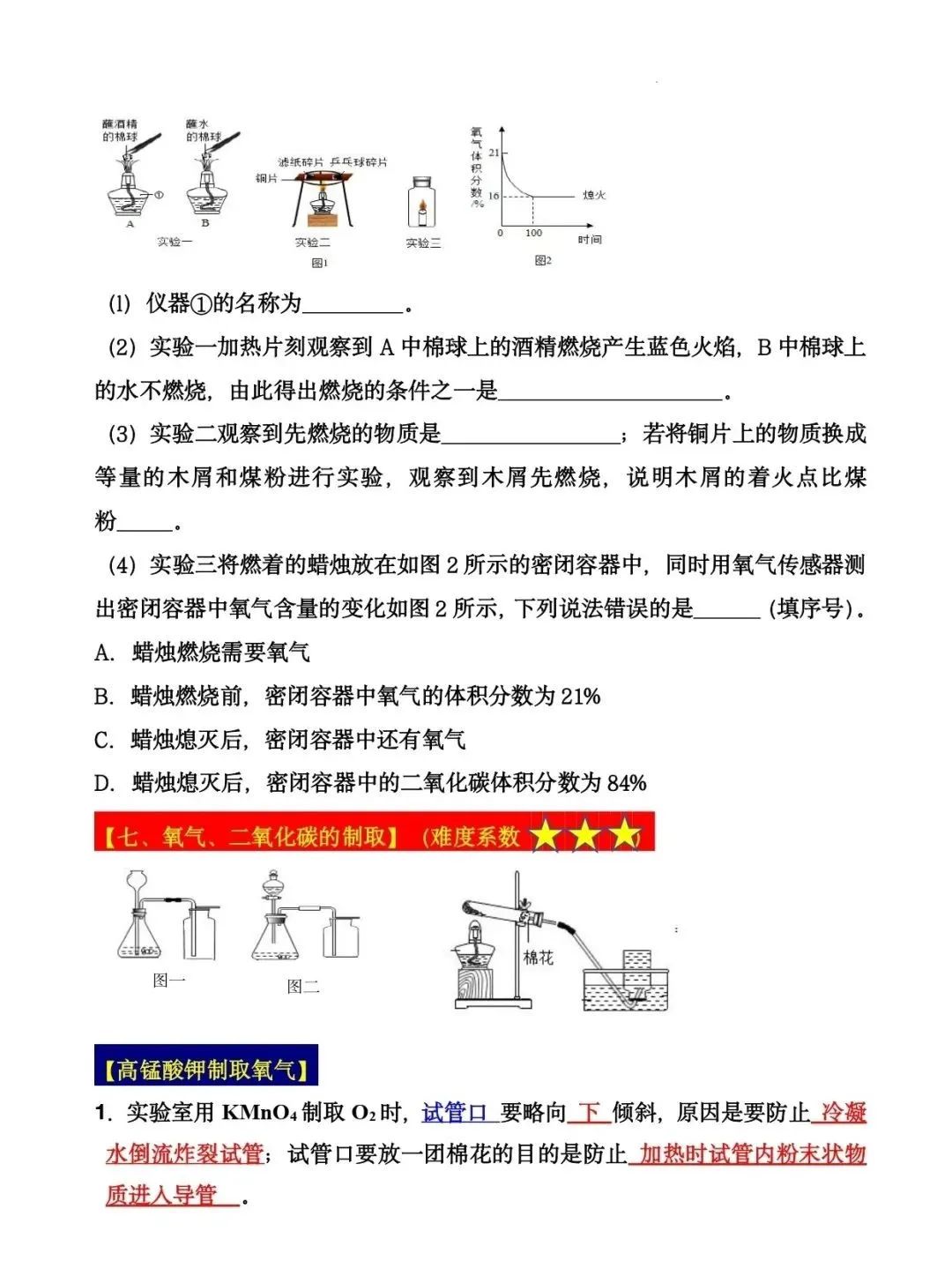 2024年中考化学十大实验(知识点总结+典例解析) 第12张 2024年中考化学十大实验(知识点总结+典例解析) 第12张