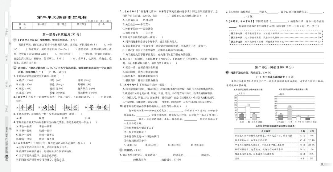 【小学语文】五年级下册《典中点测试卷》含答案可下载 第4张