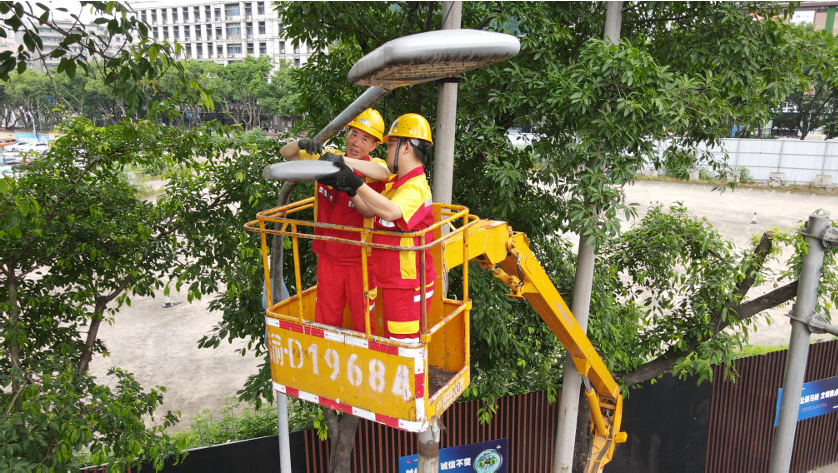 护航中高考 沙坪坝区路灯集体“体检” 第1张
