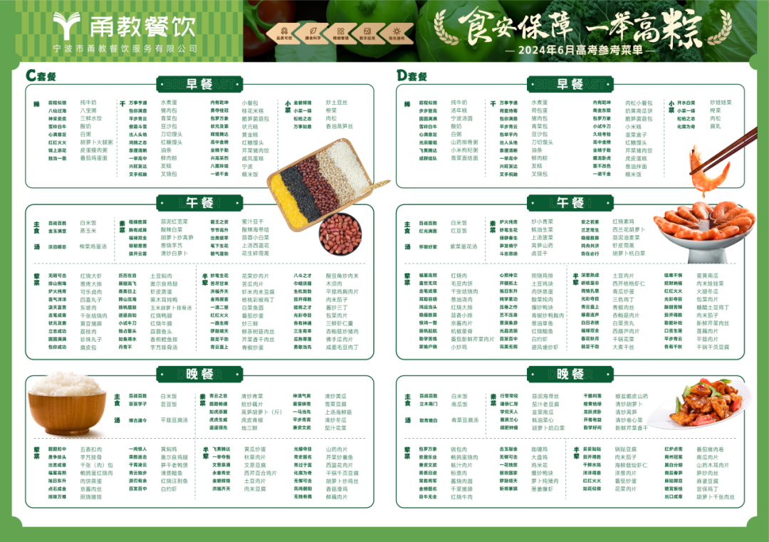 食安护航 高考无忧丨备战高考,暖心菜单请查收! 第3张