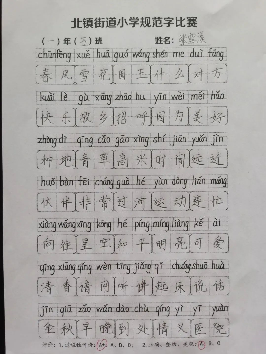 书规范汉字 写精彩人生——北镇街道小学规范字书写大赛 第32张 书规范汉字 写精彩人生——北镇街道小学规范字书写大赛 第32张