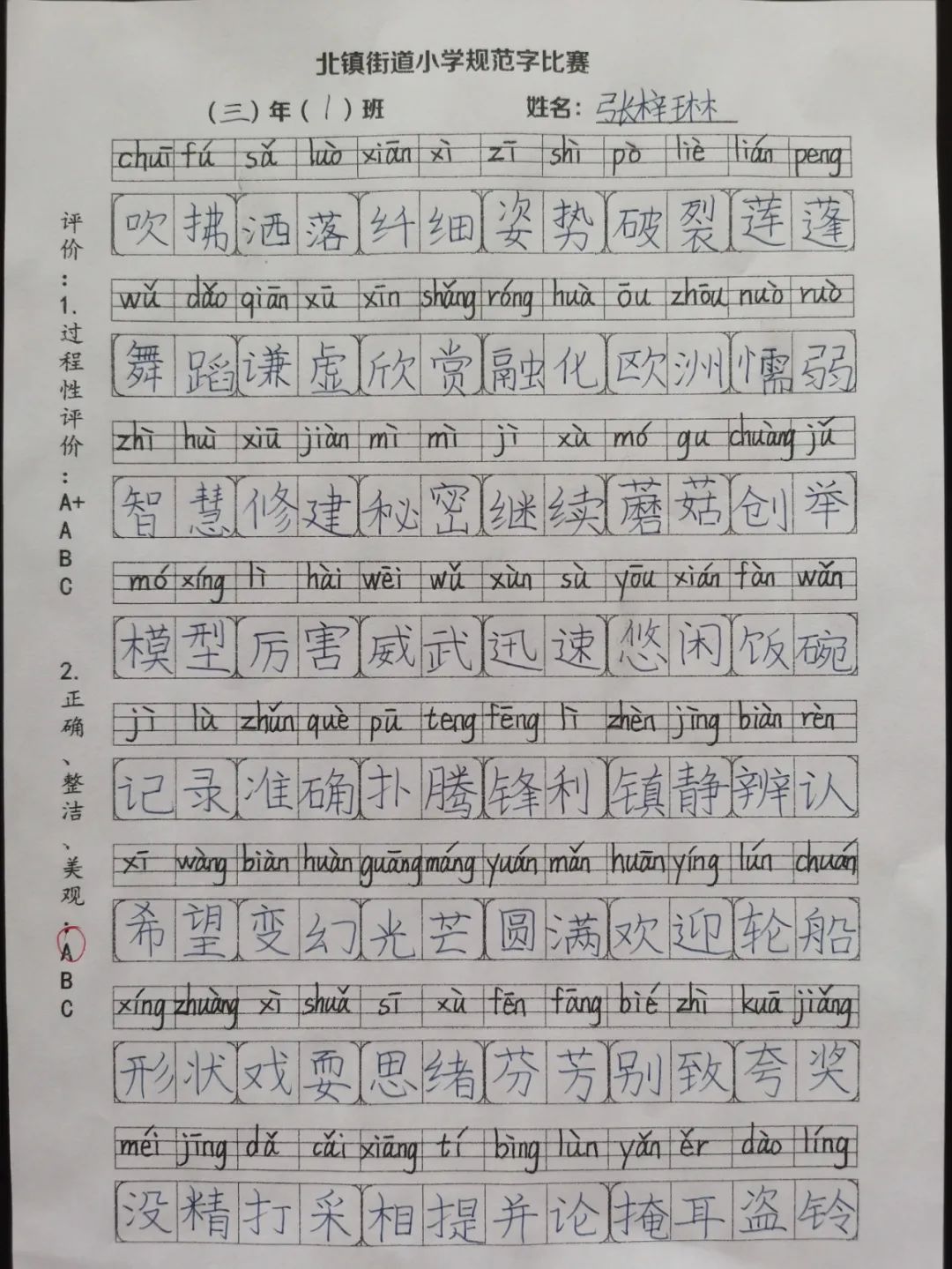 书规范汉字 写精彩人生——北镇街道小学规范字书写大赛 第25张 书规范汉字 写精彩人生——北镇街道小学规范字书写大赛 第25张