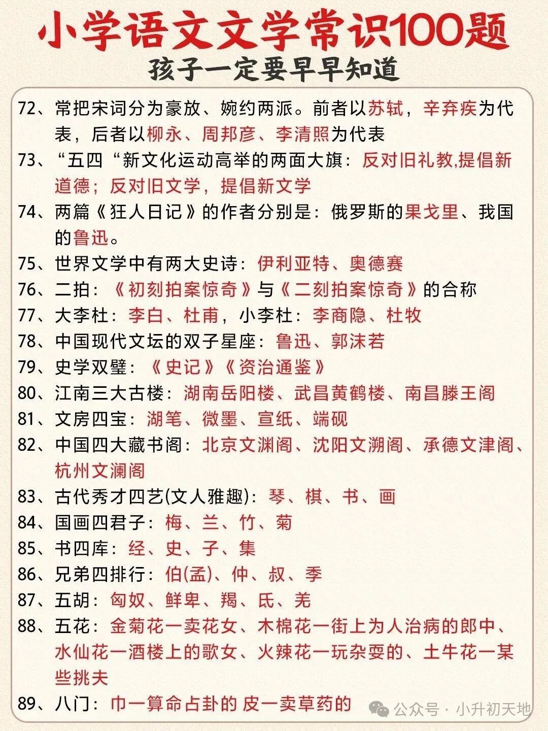 小学语文文学常识100题!!! 第5张