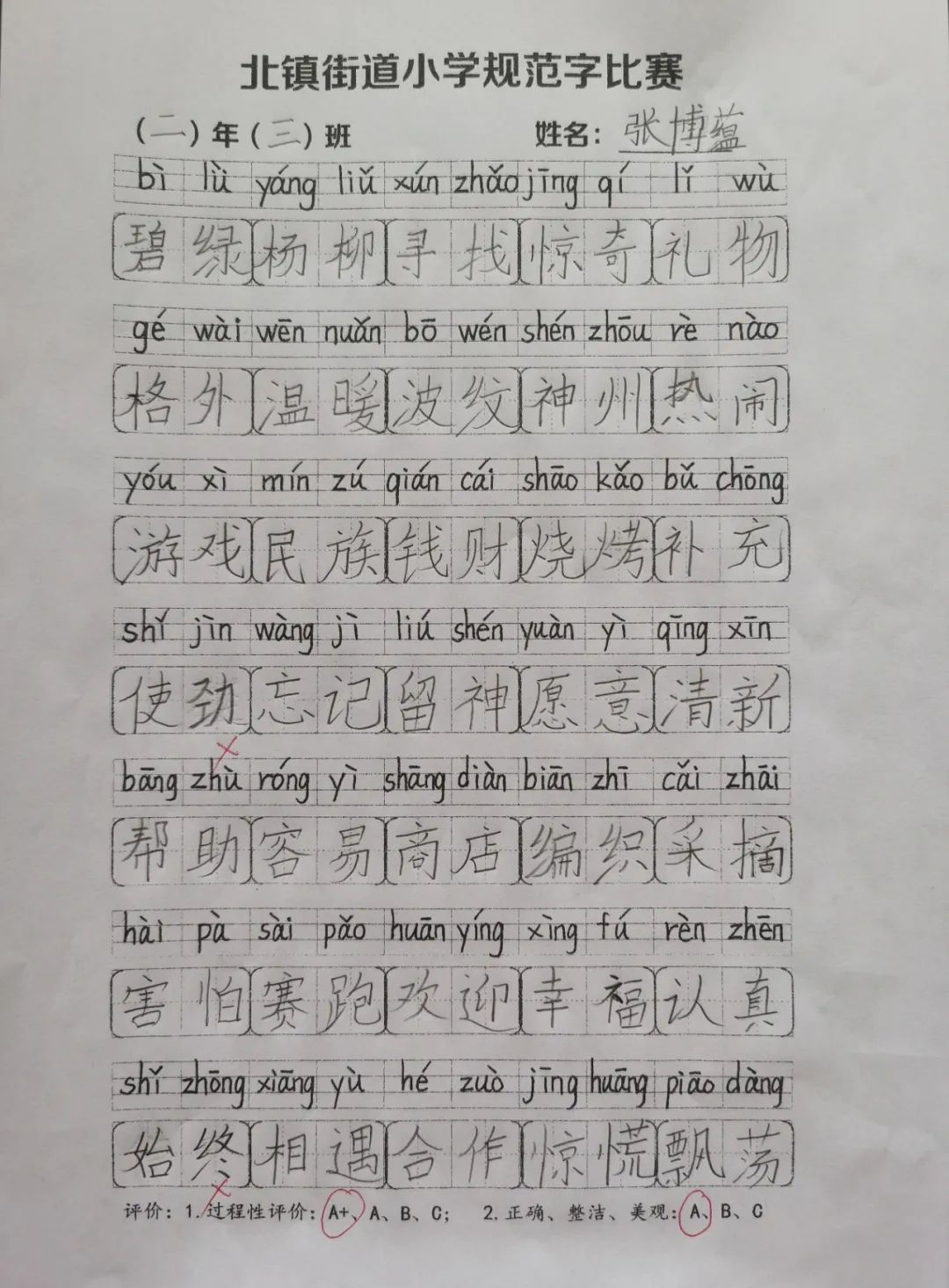 书规范汉字 写精彩人生——北镇街道小学规范字书写大赛 第37张 书规范汉字 写精彩人生——北镇街道小学规范字书写大赛 第37张
