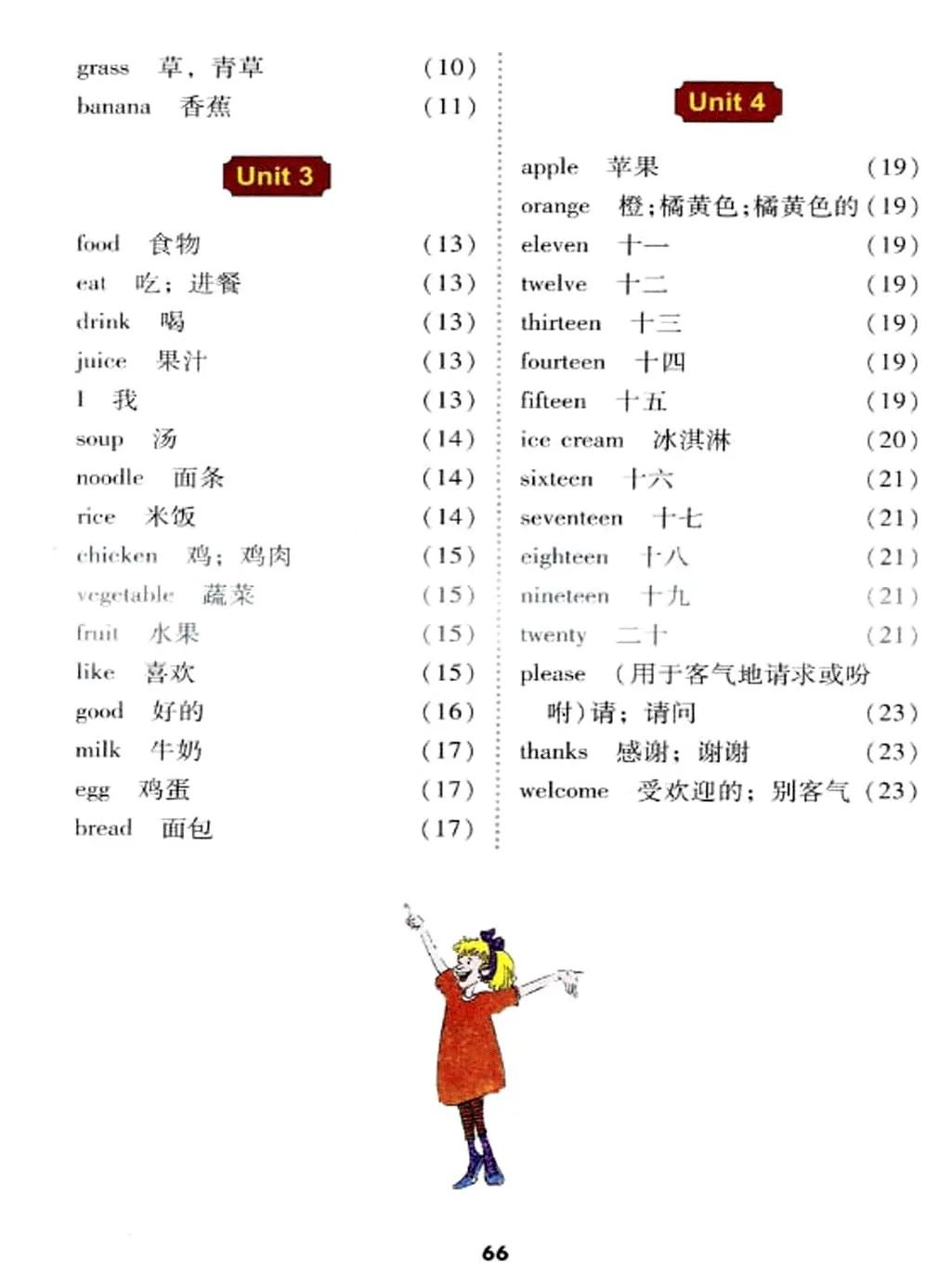 冀教版小学英语三年级下册第四单元(附本单元单词朗读、知识点总结、测试题) 第1张