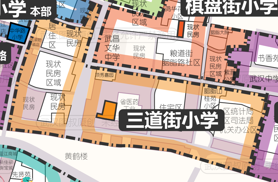 武昌区小学服务范围划分图示(4/4 武昌古城,白沙洲) 第6张