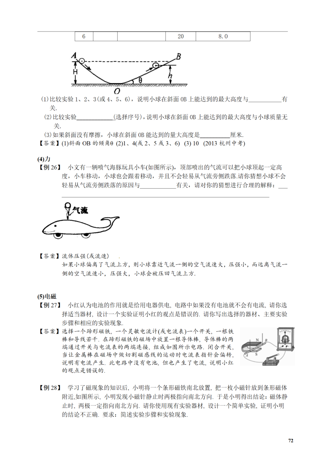 中考物理冲刺|易错概念及常考探究填空类实验专项训练,做完中考白捡15分!附电子打印版以及答案 第10张