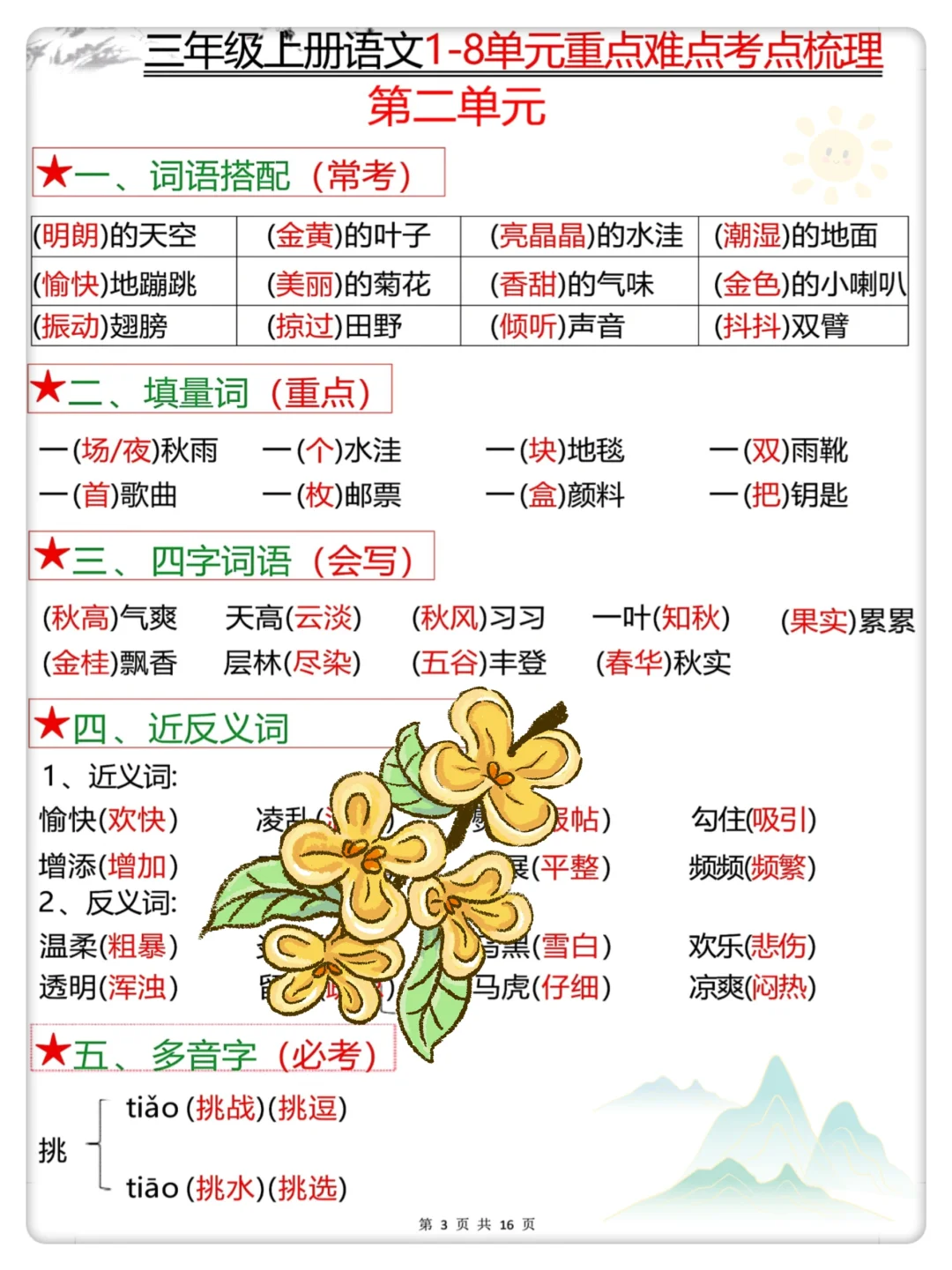 三年级上册语文重点难点考点来了🔥 第5张
