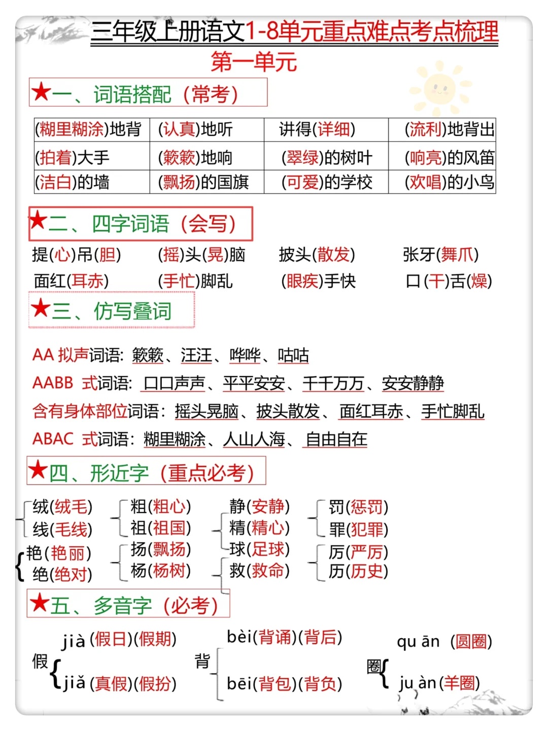 三年级上册语文重点难点考点来了🔥 第3张