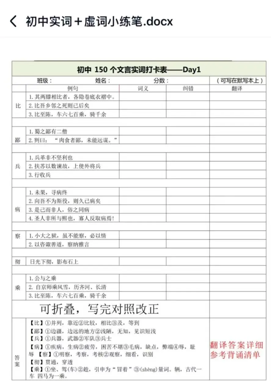 25年中考文言文复习｜侧重点壳内复习为主 第13张