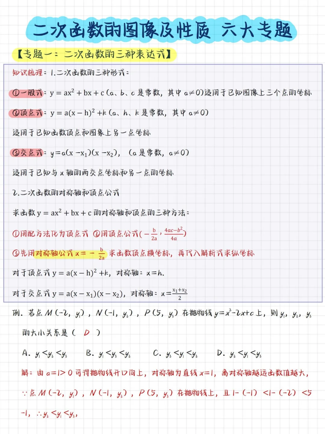 初中数学中考必考二次函数，吃透这篇不丢分 第3张