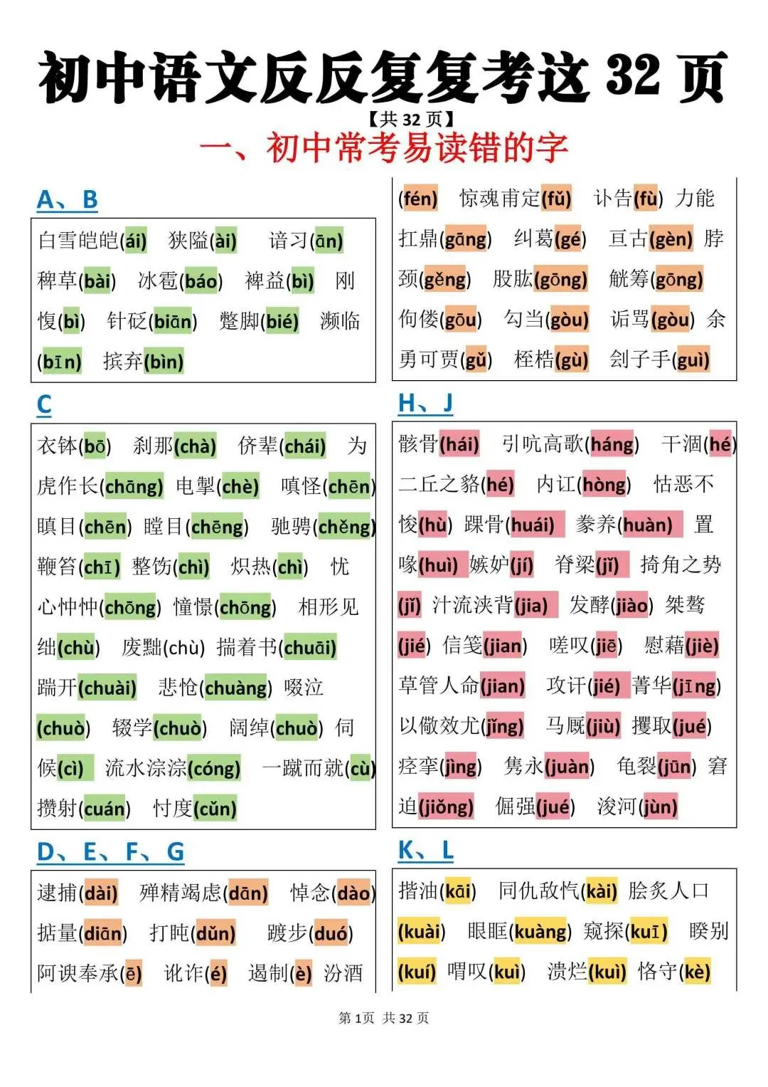 超详细的中考语文字音字形大汇总 第16张