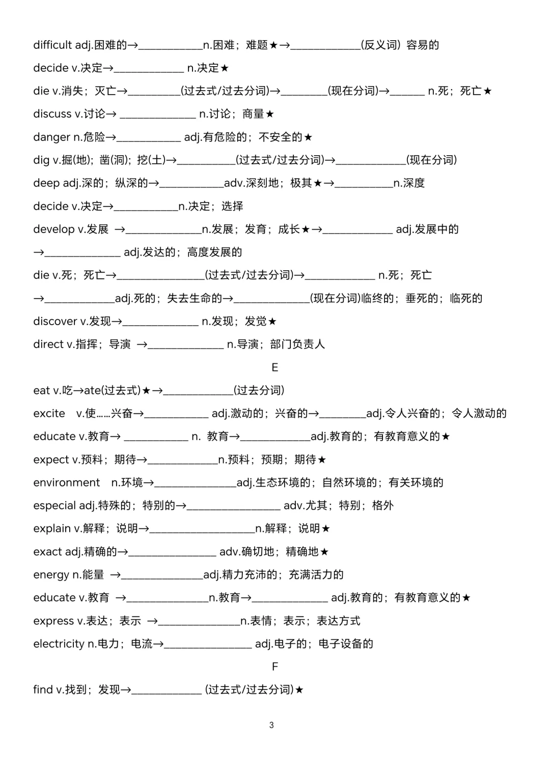 2025中考英语专题复习高频词汇变形归纳 第9张