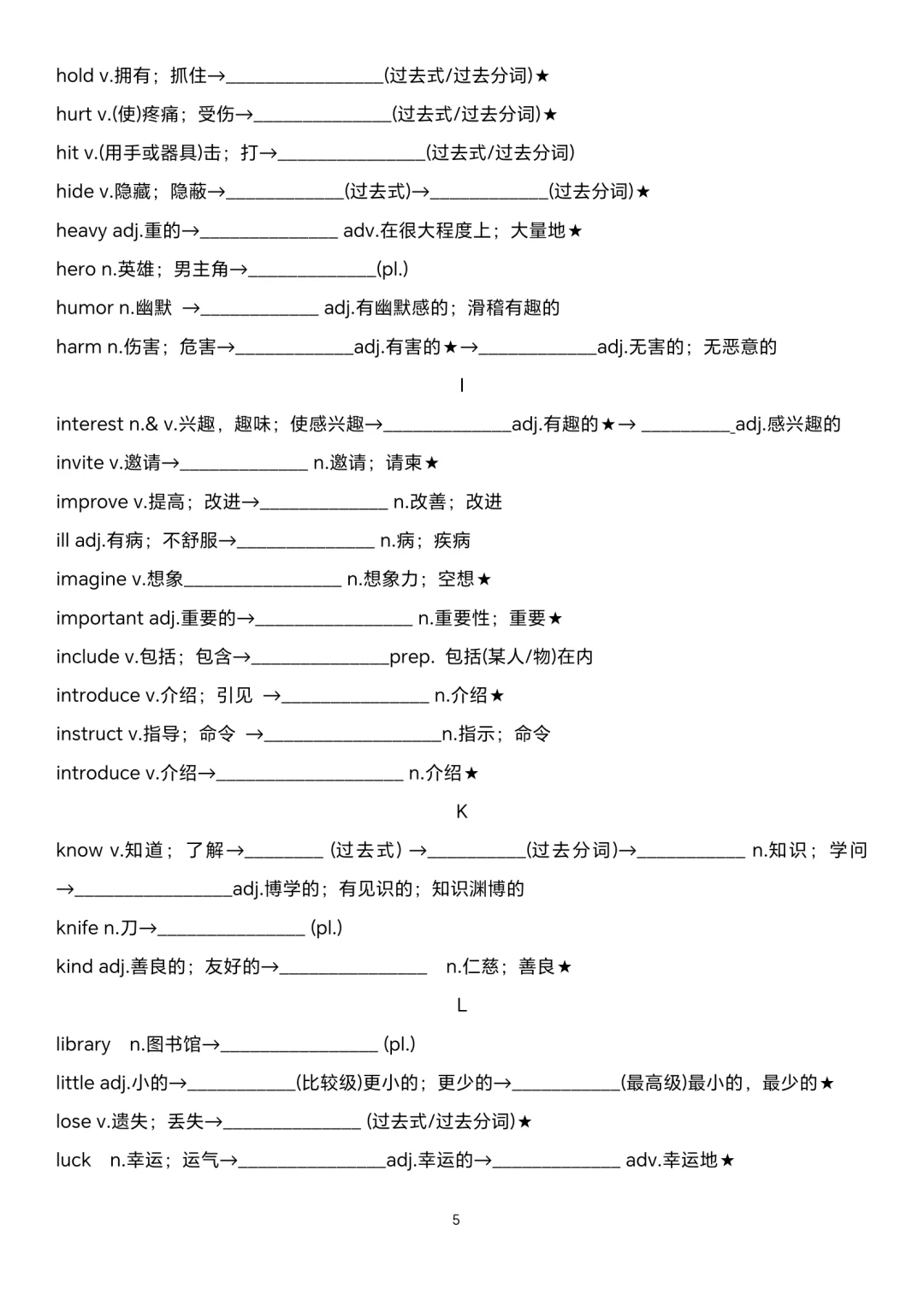 2025中考英语专题复习高频词汇变形归纳 第7张