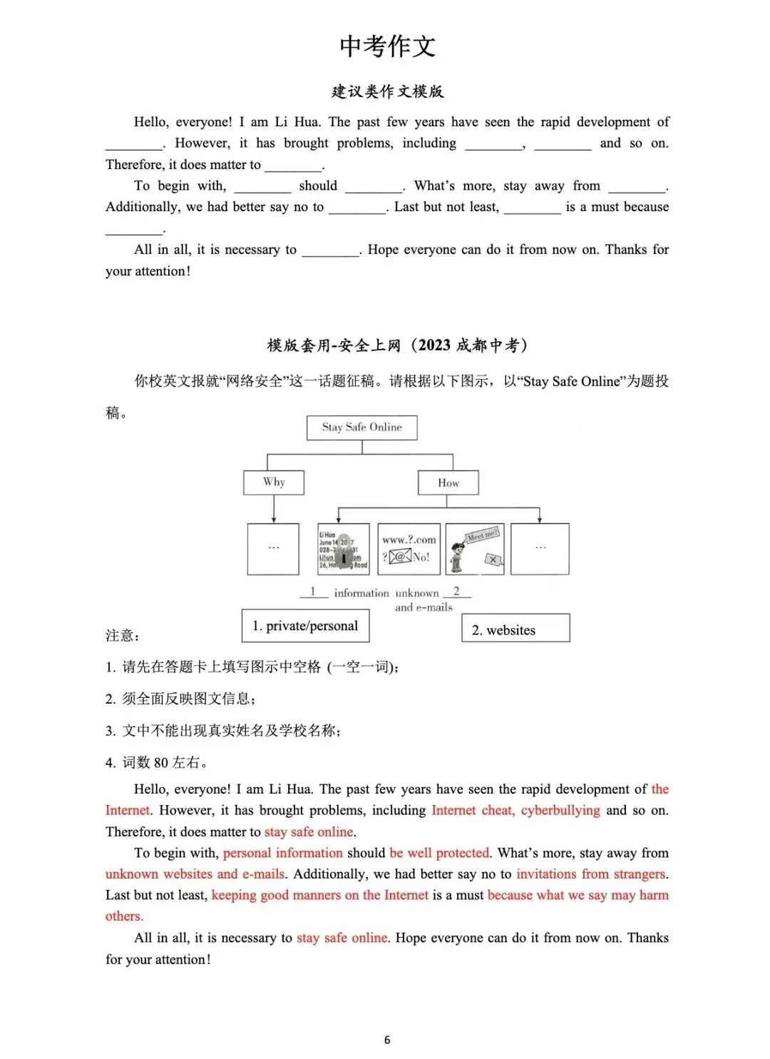 中考英语作文万能句式话题模版 第8张