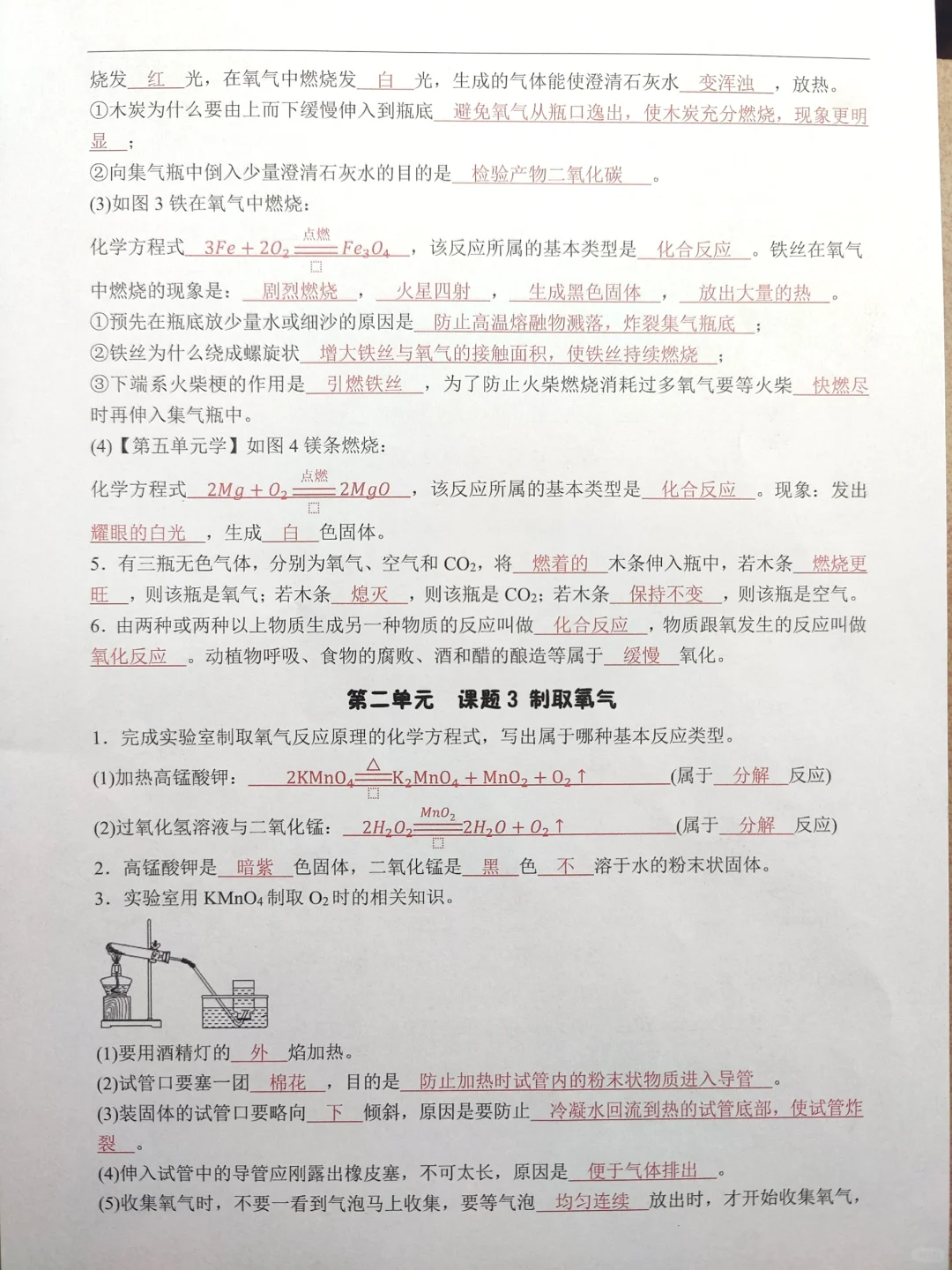 新九上化学知识点总结（超详细） 第1张
