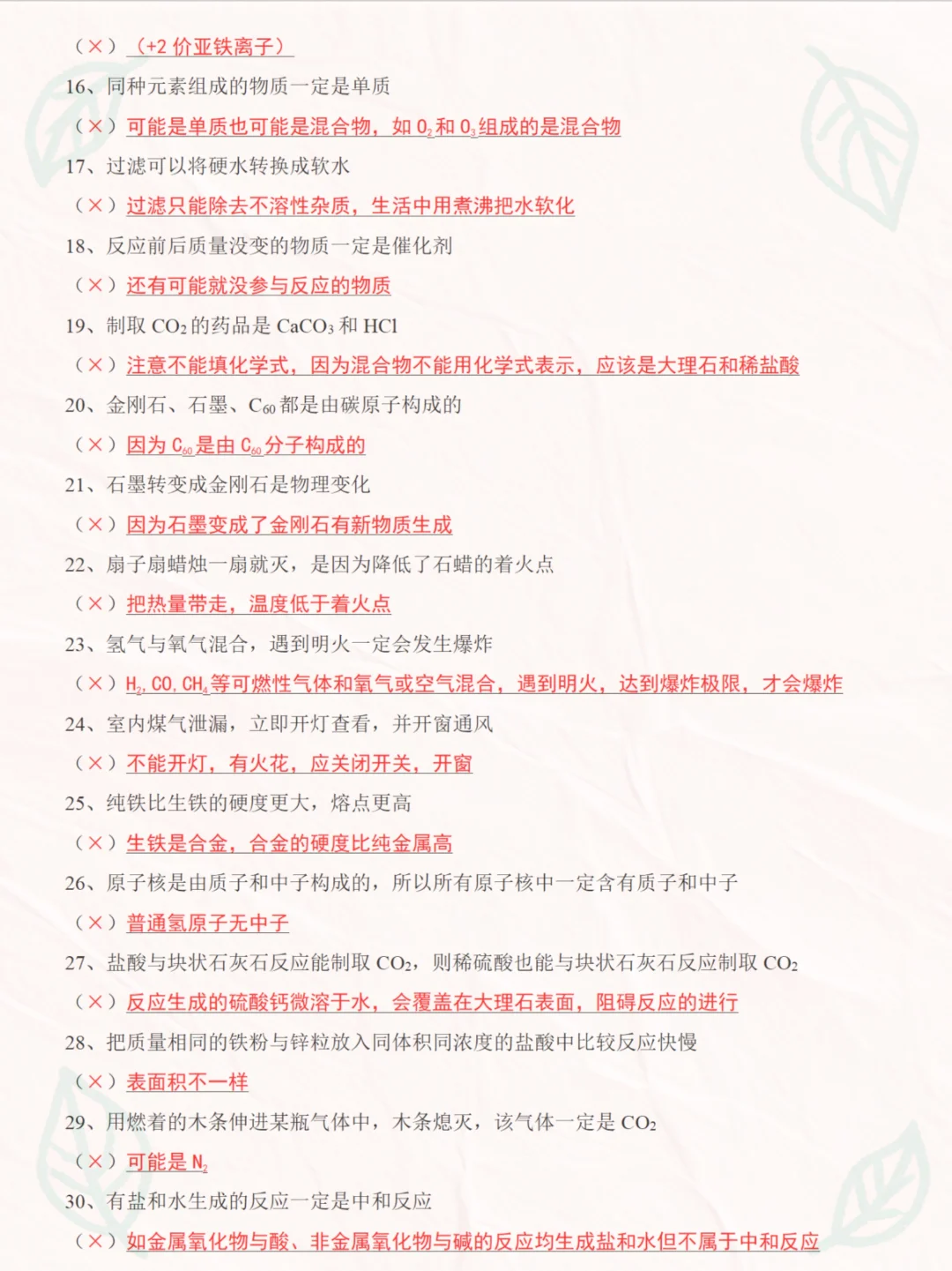 大家都在找的中考化学易错点，终于找全了 第3张