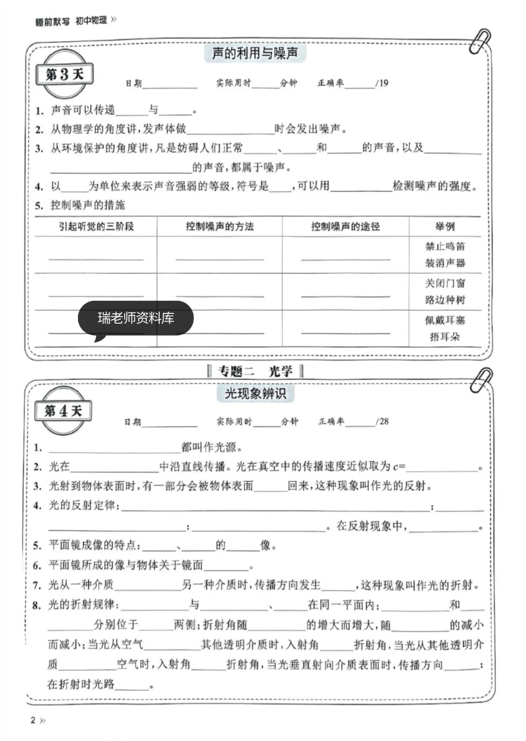 中考物理复习规划+默写小纸条逆袭必备！ 第10张