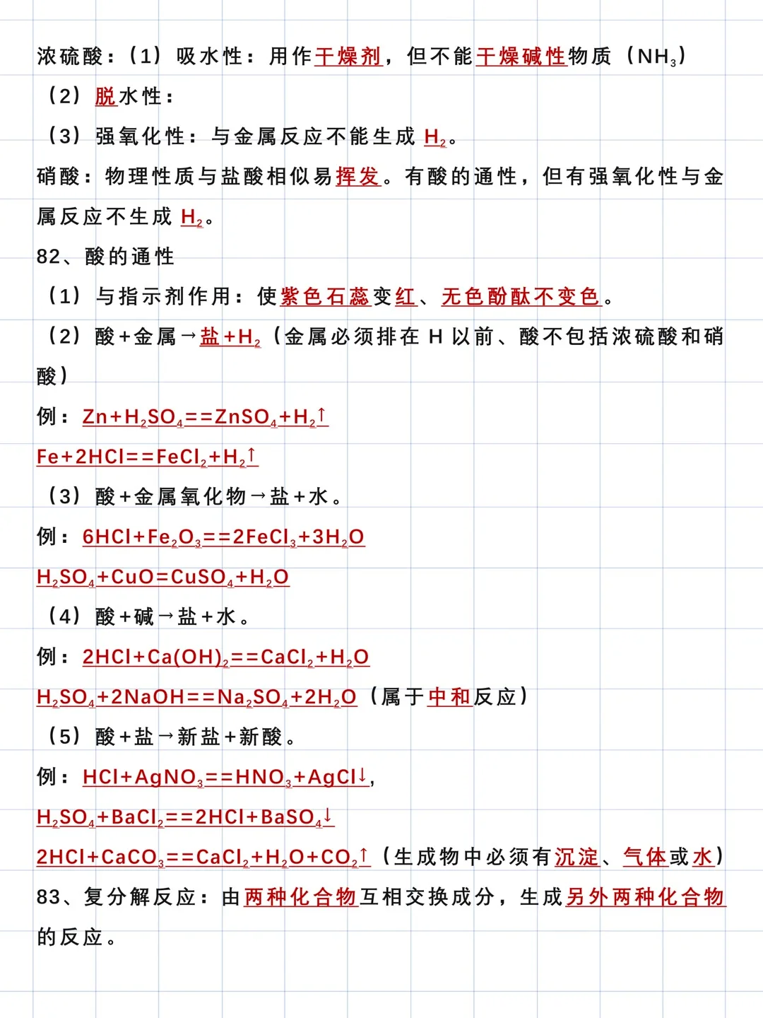 24中考化学94个核心考点总结归纳 第1张