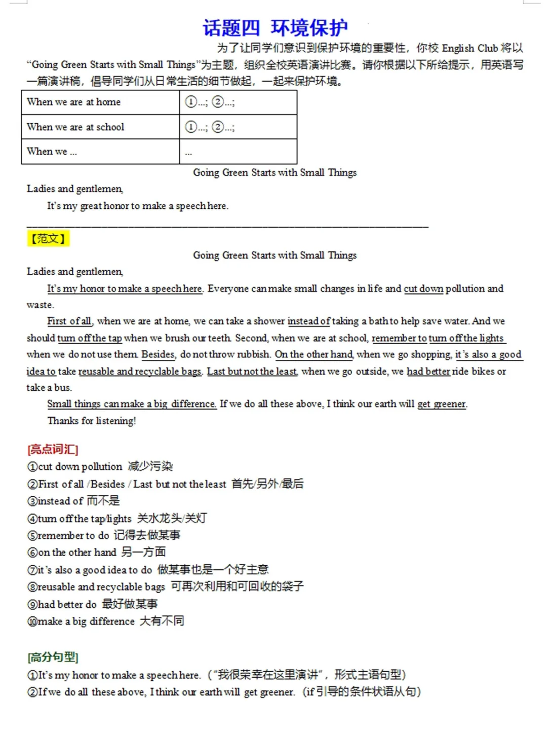 25年中考英语11篇满分作文，考试就从这出 第6张