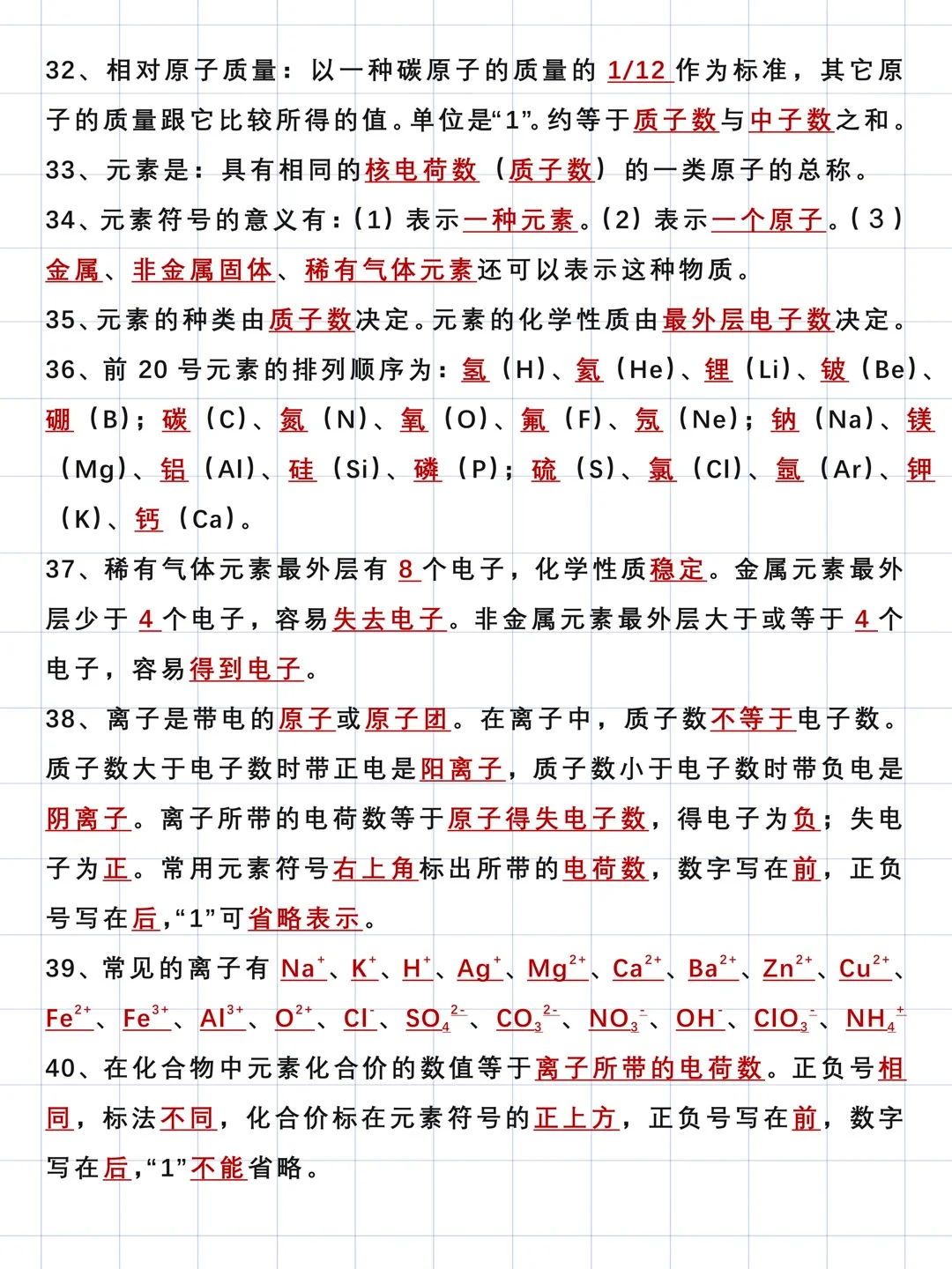 24中考化学94个核心考点总结归纳 第5张