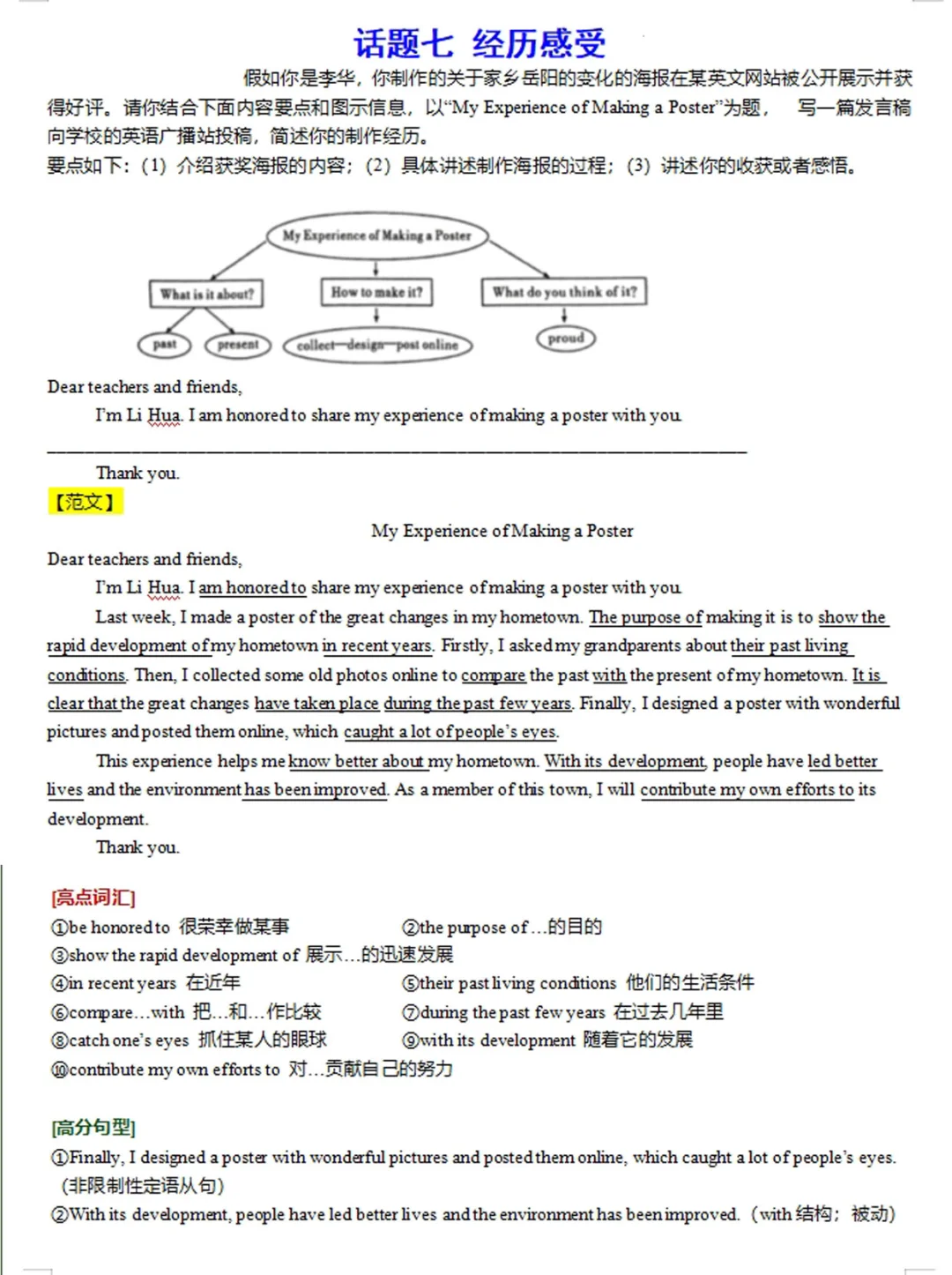 25年中考英语11篇满分作文，考试就从这出 第1张