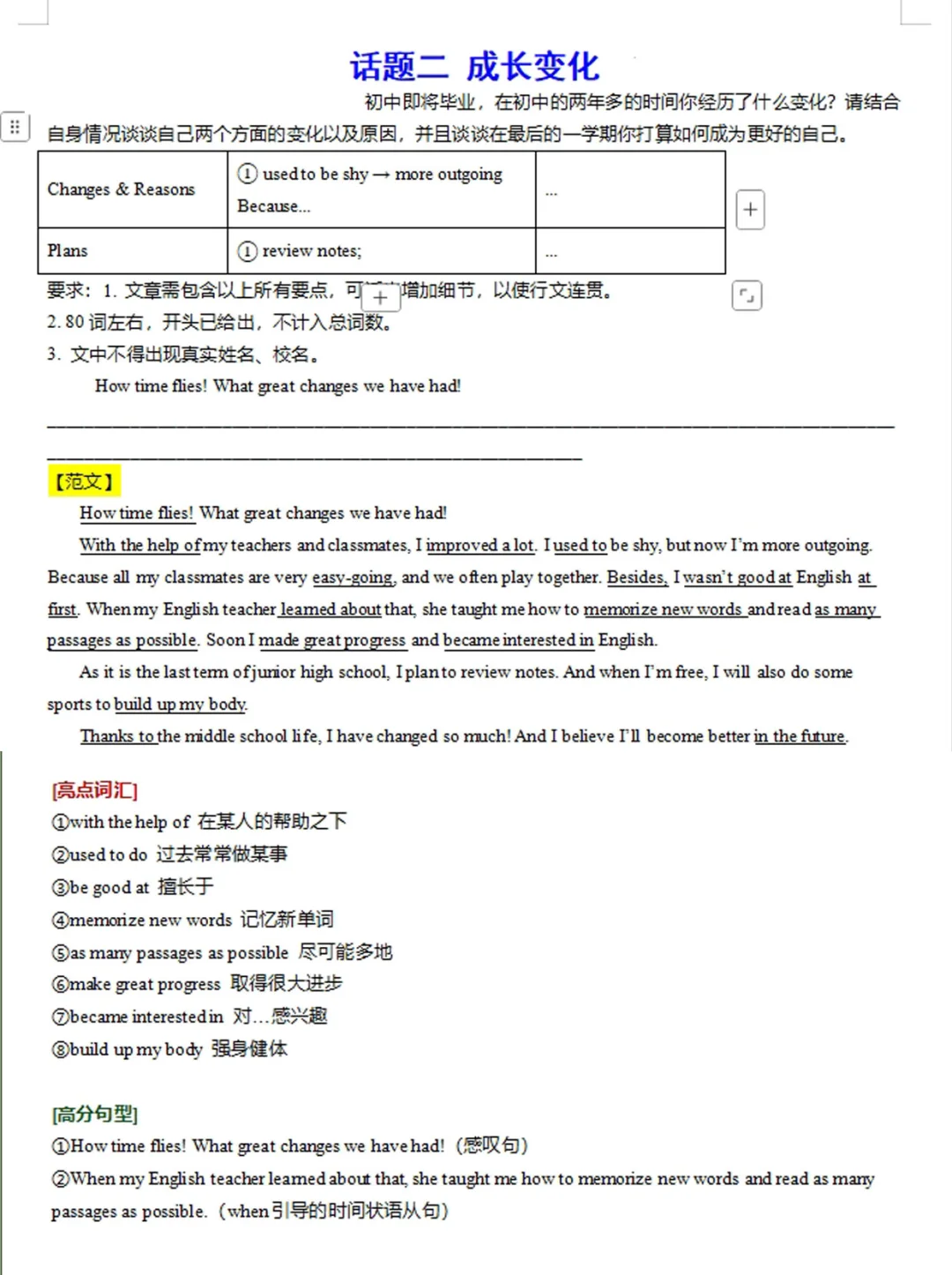 25年中考英语11篇满分作文，考试就从这出 第4张