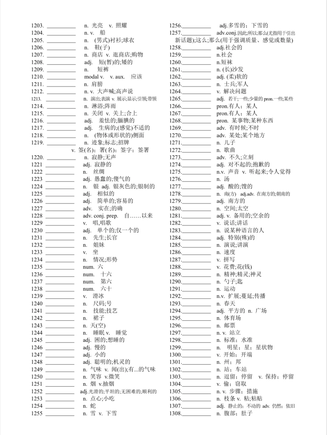 25年中考英语1600词默写版 第14张