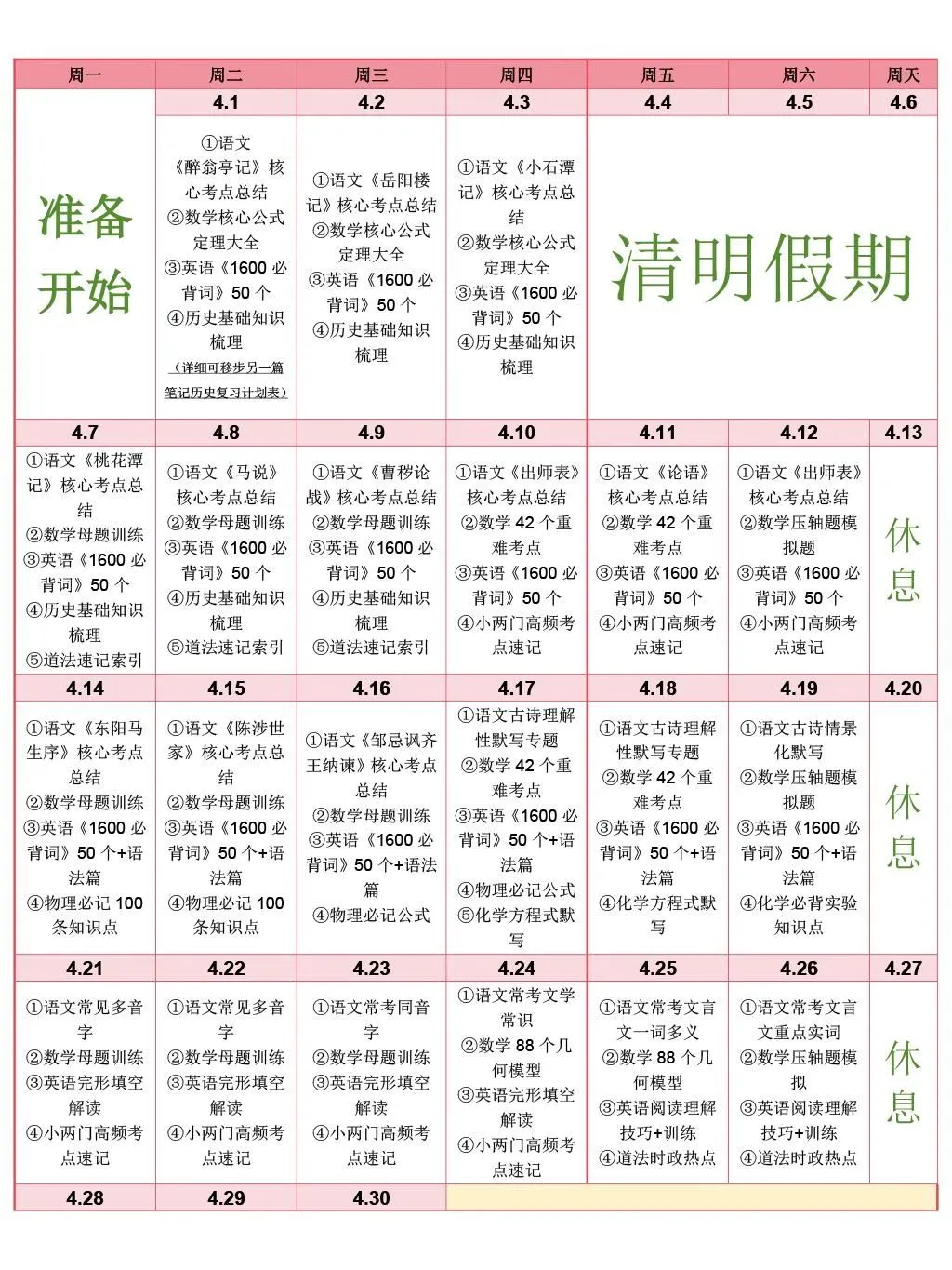 假如从4月20日开始拼命准备中考 第3张
