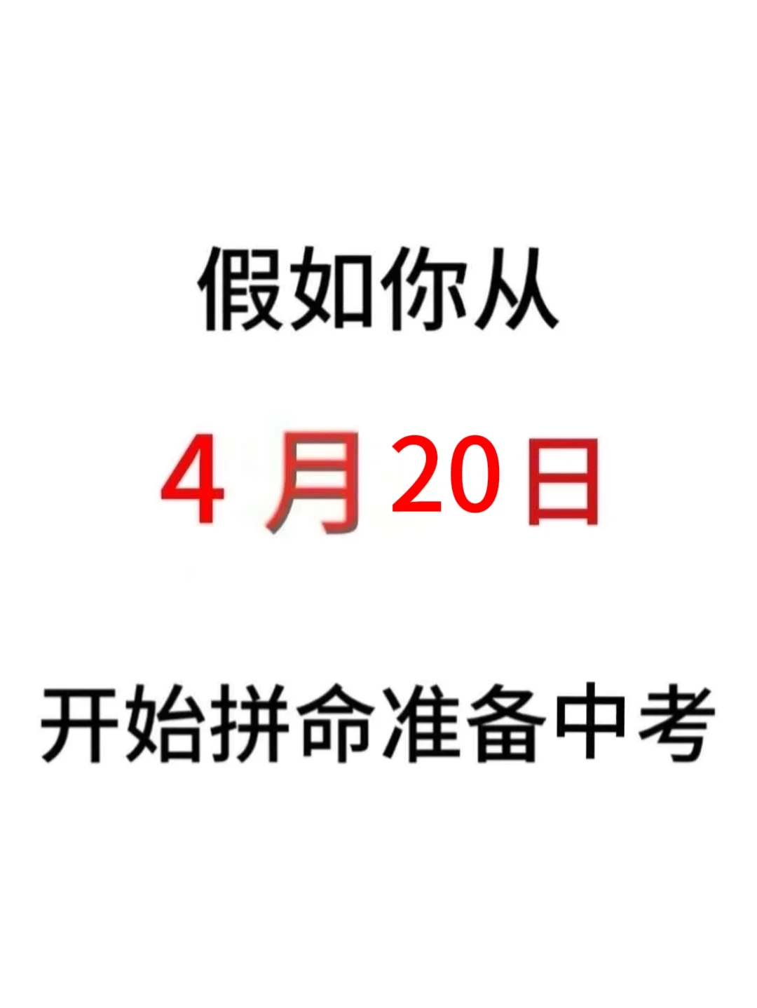 假如从4月20日开始拼命准备中考 第2张