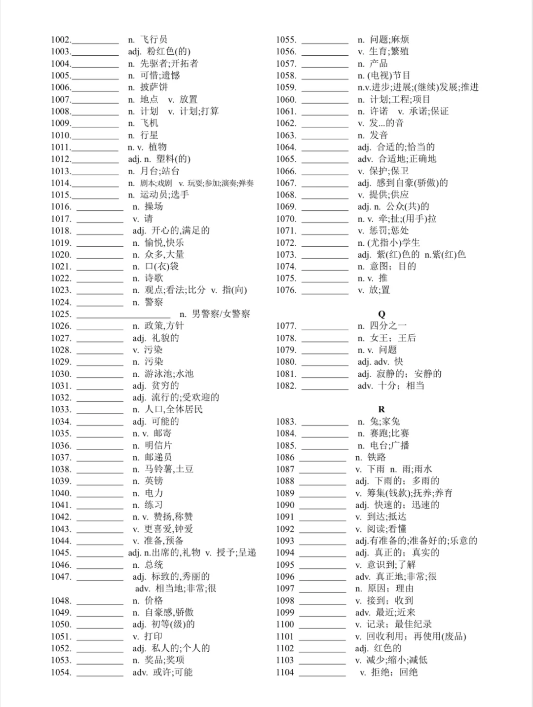 25年中考英语1600词默写版 第12张